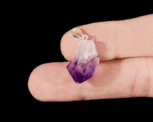 AMETHYST Crystal Pendant 1" For Necklace Jewelry Raw Rock Mineral Crown Chakra Crystal Stone Natural Specimen Reiki
