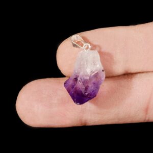 AMETHYST Crystal Pendant 1" For Necklace Jewelry Raw Rock Mineral Crown Chakra Crystal Stone Natural Specimen Reiki