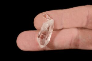 CLEAR QUARTZ Crystal Necklace Pendant 1" Raw Rock Mineral All Chakra Crystal Stone Natural Specimen Reiki
