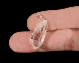 CLEAR QUARTZ Crystal Necklace Pendant 1" Raw Rock Mineral All Chakra Crystal Stone Natural Specimen Reiki