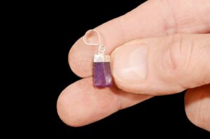 RUBY Crystal Necklace Pendant 1/2" Polished .925 Sterling Jewelry Rock Mineral Heart Chakra Reiki Stone
