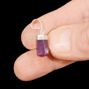 RUBY Crystal Necklace Pendant 1/2" Polished .925 Sterling Jewelry Rock Mineral Heart Chakra Reiki Stone