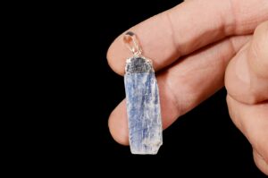 BLUE KYANITE Pendant 1 1/4" Jewelry Necklace Sterling Raw Rock Mineral Throat Chakra Crystal Stone Rough Natural Specimen Reiki