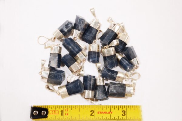 SAPPHIRE Crystal Necklace Pendant 3/4" Polished .925 Sterling Jewelry Rock Mineral Throat Chakra Reiki Stonex - Image 3