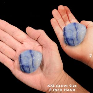 BLUE QUARTZ 2" 3-5 Oz Extra Large Tumbled Stone Polished Throat Chakra Crystal Polished Rock Specimen Metaphysical Reiki