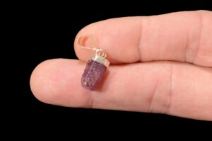 RUBY Crystal Necklace Pendant 1/2" Rough .925 Sterling Jewelry Rock Mineral Heart Chakra Reiki Stone