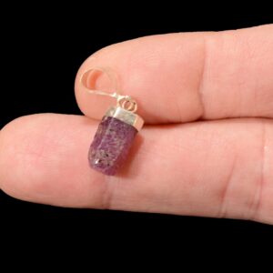 RUBY Crystal Necklace Pendant 1/2" Rough .925 Sterling Jewelry Rock Mineral Heart Chakra Reiki Stone
