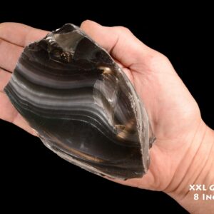 GRAY STRIPE OBSIDIAN 5" 1-2 Lb Top Grade Lapidary Cabbing Rough Extra Large Raw Rock Mineral Chakra Crystal Rough Specimen