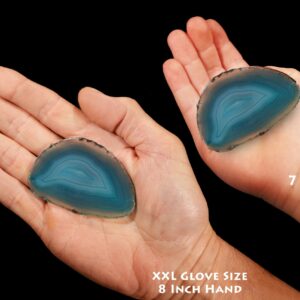 AGATE GEODE Teal Slice 2 1/2" Polished Slab Rock Geode Mineral Throat Chakra Crystal Stone Natural Specimen Reiki