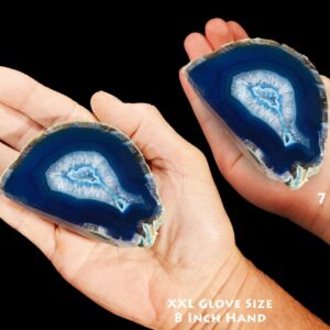 AGATE GEODE Blue 3 1/2" 8-12 Oz Polished Rock Geode Throat Chakra Crystal Stone Natural Mineral Specimen Reiki