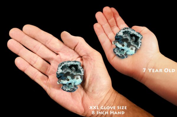 OCO AGATE GEODE Blue 2" Polished Rock Mineral Throat Chakra Crystal Stone Natural Raw Mineral Specimen Reiki