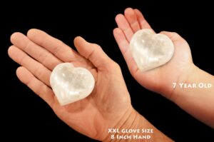 SELENITE Heart 2 1/2" LOW Grade Large White Polished Rock Mineral Crown Chakra Crystal Stone Raw Reiki Selenite Specimen