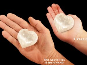 SELENITE Heart 2 1/2" LOW Grade Large White Polished Rock Mineral Crown Chakra Crystal Stone Raw Reiki Selenite Specimen