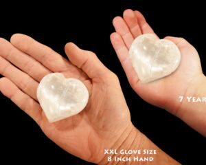 SELENITE Heart 2 1/2" LOW Grade Large White Polished Rock Mineral Crown Chakra Crystal Stone Raw Reiki Selenite Specimen