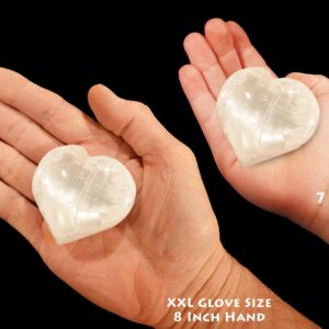 SELENITE Heart 2 1/2" LOW Grade Large White Polished Rock Mineral Crown Chakra Crystal Stone Raw Reiki Selenite Specimen