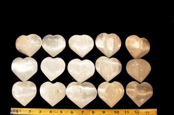 SELENITE Heart 2 1/2" LOW Grade Large White Polished Rock Mineral Crown Chakra Crystal Stone Raw Reiki Selenite Specimen - Image 2