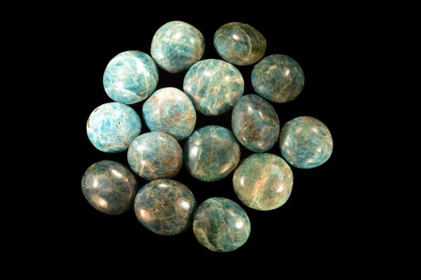 BLUE APATITE Palm Stone 2" 4-6 Oz Top Grade Extra Large Hand Polished Rock Mineral Throat Chakra Crystal Stone Natural Specimen - Image 2