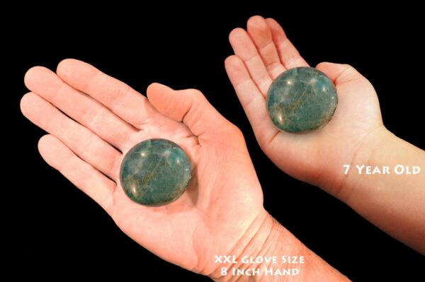 BLUE APATITE Palm Stone 2" 4-6 Oz Top Grade Extra Large Hand Polished Rock Mineral Throat Chakra Crystal Stone Natural Specimen
