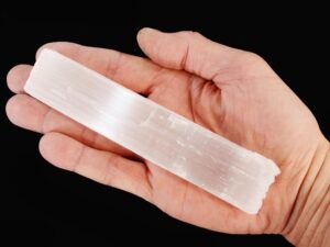 SATIN SPAR Crystal Log 6" Raw Rock Mineral Crown Chakra Crystal Stone Rough Reiki Selenite Mineral Specimen