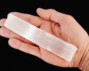 SATIN SPAR Crystal Log 6" Raw Rock Mineral Crown Chakra Crystal Stone Rough Reiki Selenite Mineral Specimen