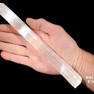 SATIN SPAR Crystal Log 12" 4-7 Oz Raw Rock Mineral Crown Chakra Crystal Stone Rough Reiki Selenite Mineral Specimen
