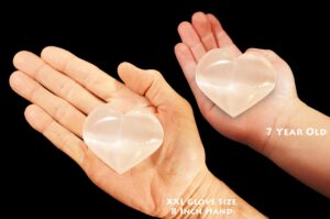 SELENITE Heart 2 1/2" AAA Grade Large White Polished Rock Mineral Crown Chakra Crystal Stone Raw Reiki Selenite Specimen