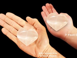 SELENITE Heart 2 1/2" AAA Grade Large White Polished Rock Mineral Crown Chakra Crystal Stone Raw Reiki Selenite Specimen