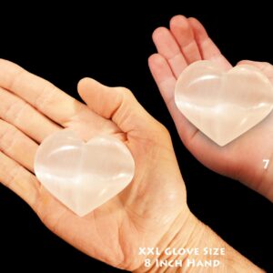 SELENITE Heart 2 1/2" AAA Grade Large White Polished Rock Mineral Crown Chakra Crystal Stone Raw Reiki Selenite Specimen