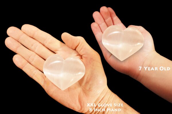 SELENITE Heart 2 1/2" AAA Grade Large White Polished Rock Mineral Crown Chakra Crystal Stone Raw Reiki Selenite Specimen