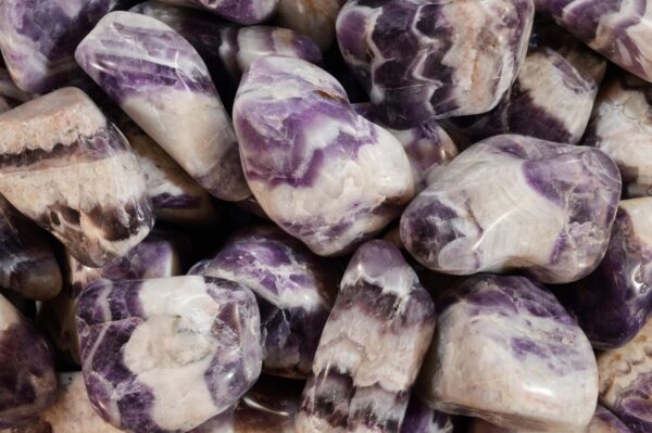 CHEVRON DREAM AMETHYST 1 3/4" 2-3 Oz Large Tumbled Stone Polished Rock Mineral Third Eye Chakra Healing Crystal Natural Specimen Reiki - Image 2