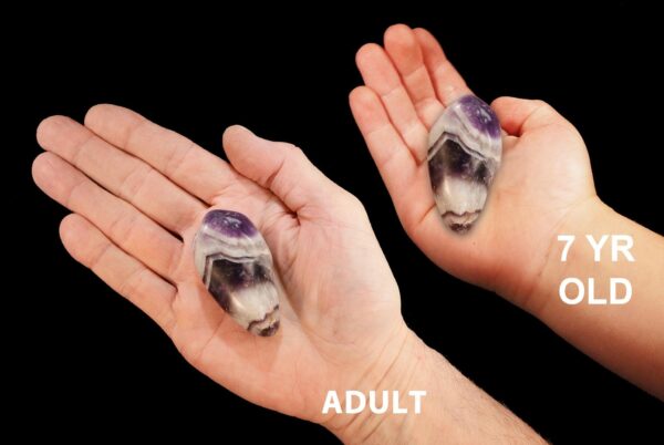 CHEVRON DREAM AMETHYST 1 3/4" 2-3 Oz Large Tumbled Stone Polished Rock Mineral Third Eye Chakra Healing Crystal Natural Specimen Reiki