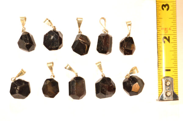 ANDRADITE GARNET Pendant 1" Sterling Silver Polished Rock Mineral Root Chakra Crystal Stone Natural Rough Specimen Reiki - Image 3