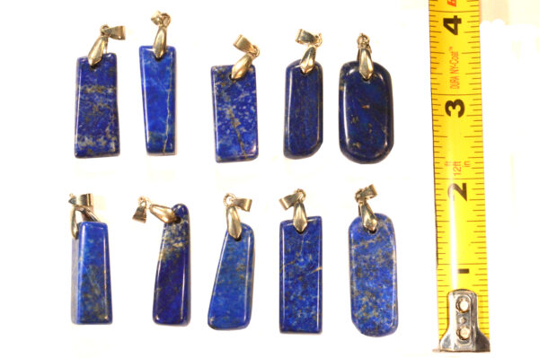 LAPIS LAZULI Pendant 1" Sterling Silver Polished Rock Mineral Root Chakra Crystal Stone Natural Rough Specimen Reiki - Image 3