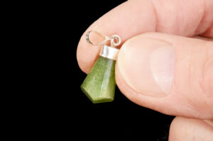 PERIDOT Crystal Pendant 3/4" .926 Sterling Silver Top Grade Pakistan Rock Mineral Heart Chakra Crystal Stone Natural Specimen Reiki