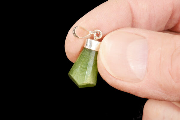 PERIDOT Crystal Pendant 3/4" .926 Sterling Silver Top Grade Pakistan Rock Mineral Heart Chakra Crystal Stone Natural Specimen Reiki