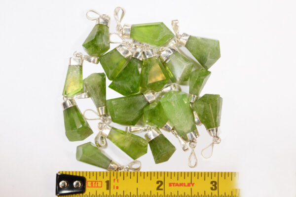 PERIDOT Crystal Pendant 3/4" .926 Sterling Silver Top Grade Pakistan Rock Mineral Heart Chakra Crystal Stone Natural Specimen Reiki - Image 3